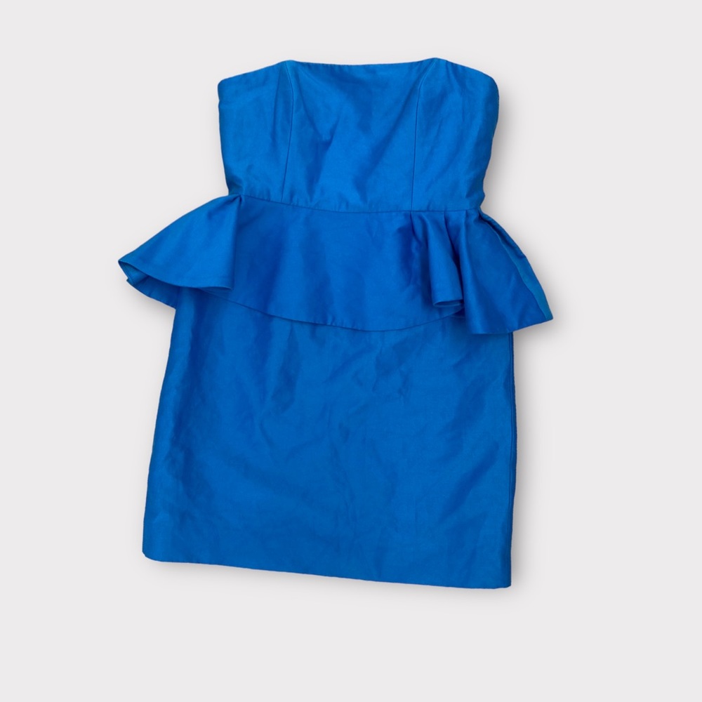 NWT Halston Heritage Ruffle Strapless Mini Dress